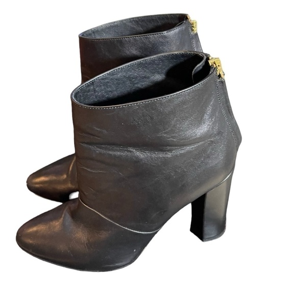 J.Crew Adele Leather Ankle Heel Boots, Zipper Closure, Black, Size 8.5 - Picture 3 of 13